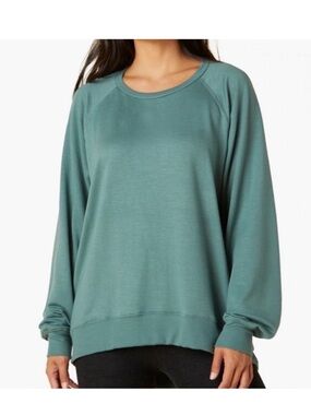 Beyond Yoga Cozy Fleece Saturday Pullover Oversized Green Sweatshirt Top Small S